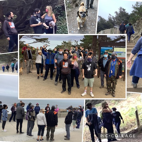 Collage of the hike at Land's End.